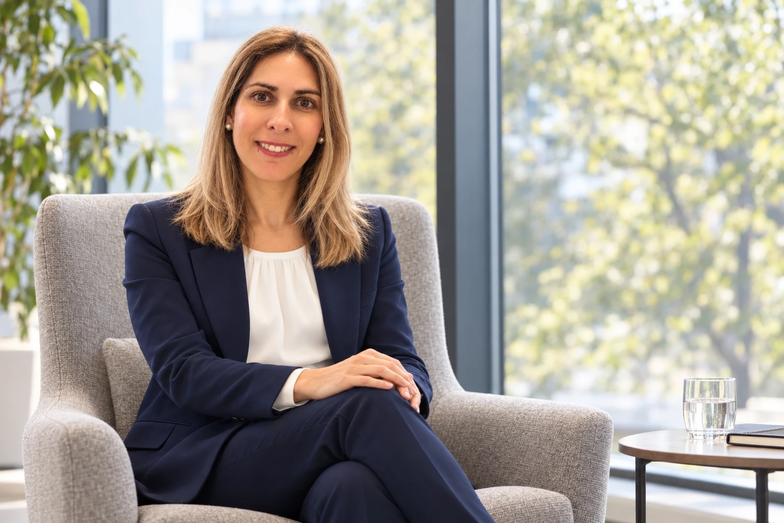 Laure Dangla seated in a bright office
